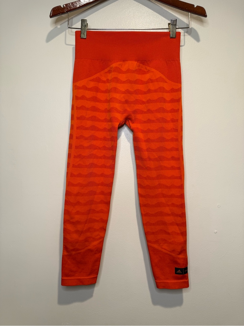 Adidas Leggings X Marimekko Aeroknit 7/8 Seamless Orange Tight Fit High Rise - Picture 2 of 6